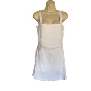 PINK Victoria's Secret Womens Active Romper Size XL White Ribbed NWT